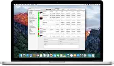 Domain Manager running on a MacBook
